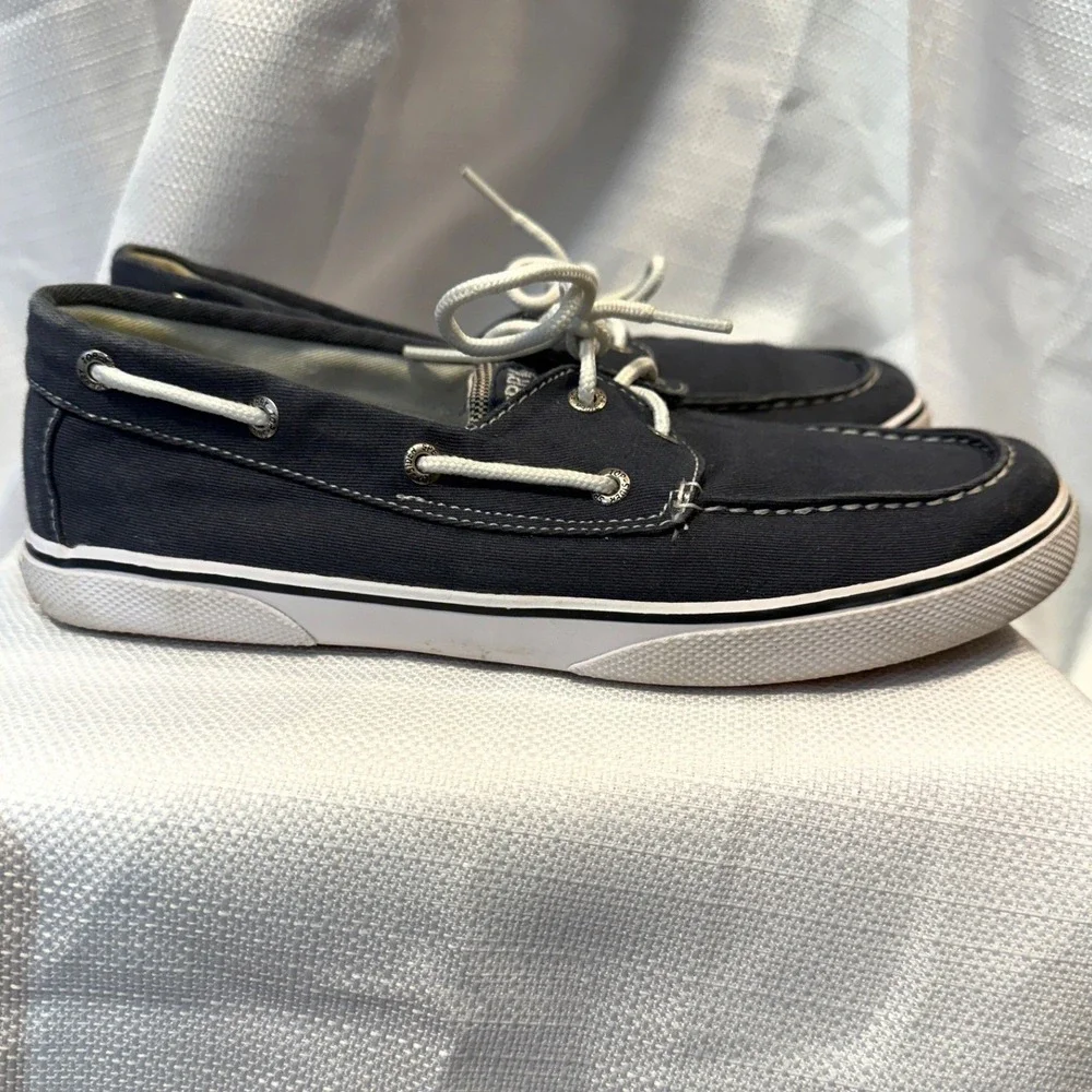 Sperry Top-Sider Halyard Navy Blue Canvas Boat Shoes Mens 5.5M YB38684A